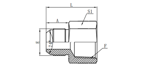 JIC MALE 74°CONE/BSPT FEMALE