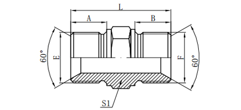 METRIC MALE DOUBLE FOR 60 °CONE SEAT BONDED SEAL