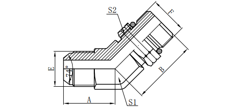 45°JIC MALE 74°CONE/ SAE O-RING BOSS