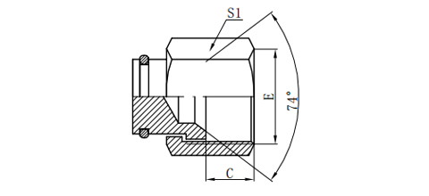 JIC FEMALE 74°SEAT PLUG