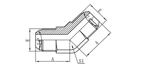 45°JIC MALE 74° CONE