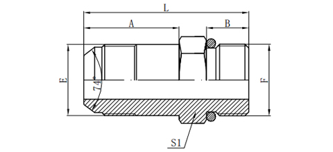 LONG JIC MALE 74°CONE/ SAE O-RING BOSS