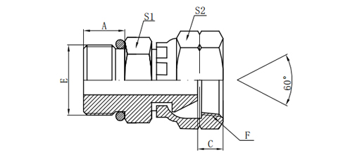 SAE O-RING BOSS / NPSM FEMALE 60°CONE