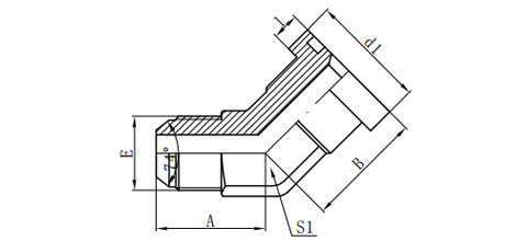 45°JIC MALE 74°CONE/S-ERIES FLANGE