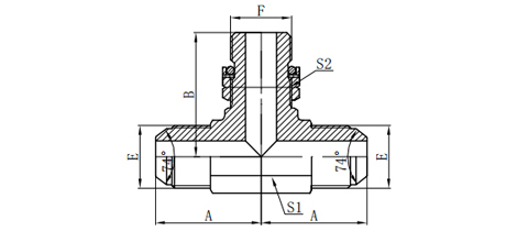 JIC MALE 74°CONE/BSP MALE O-RING BRANCH TEE