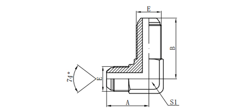 90°JIC MALE 74°CONE BULKHEAD