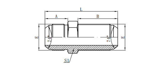 JIC MALE 74°CONE BULKHEAD