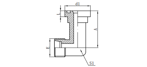 90°METRIC MALE BITE TYPE/ L-SERIES FLANGE