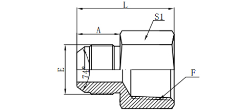 JIC MALE 74°CONE/BSP FEMALE