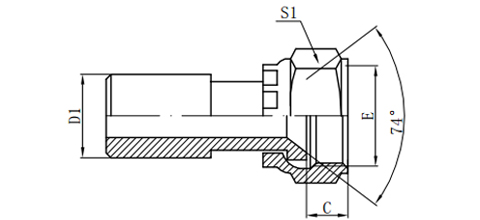 BUTT-WELD TUBE/JIC FEMALE 74°SEAT