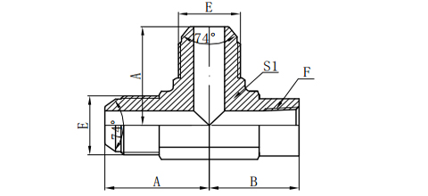 JIC MALE 74°CONE/NPT FEMALE RUN TEE