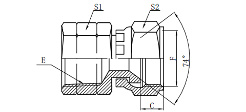 NPT FEMALE/JIC FEMALE 74°SEAT