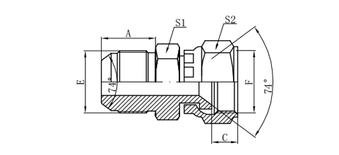 JIC MALE 74°CONE/JIC FEMALE 74°SEAT