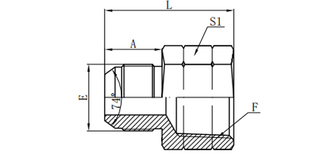 JIC MALE 74°CONE/NPT FEMALE