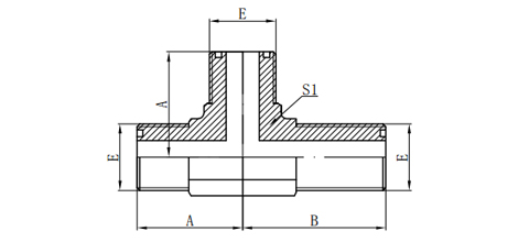 ORFS MALE O-RING BULKHEAD RUN TEE