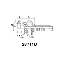 JIC Female 74°Cone Seat Double Hexagon SAE J514