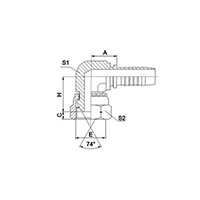 JIC Female 74°Cone Seat Double Hexagon SAE J514