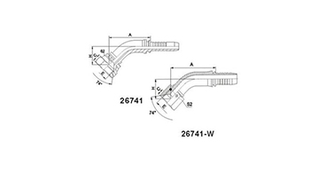 45° JIC Female 74°Cone Seat SAE J514