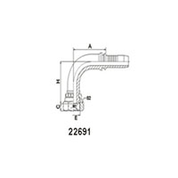 90 ° BSP Female 60°Cone