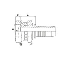 BSP Female 60°Cone Double Hexagon