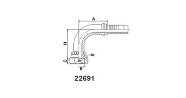 90 ° BSP Female 60°Cone