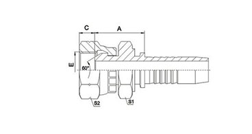 BSP Female 60°Cone Double Hexagon