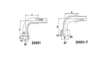 90° JIS GAS Female 60°Cone Seat JIS B8363