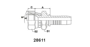 JIS Metric Female 60°Cone Seat .