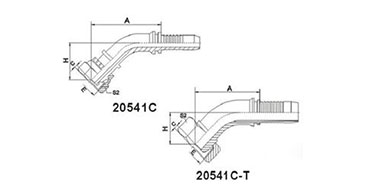 45° Metric 24° Cone Multi Seal H.T .