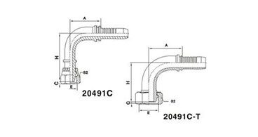 90° Metric 24° Cone Multi Seal L.T .