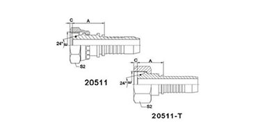 O-RING METRIC FEMALE 24° CONE SEAL H.T.