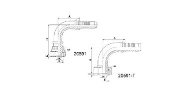 90° O-RING METRIC FEMALE 24° CONE SEAL H.T.