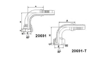 90° METRIC FEMALE 60°CONE SEAL