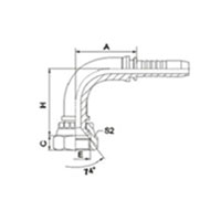 90° METRIC FEMALE 74°CONE SEAT SEAL