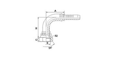 90° METRIC FEMALE 74°CONE SEAT SEAL